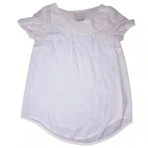 Anthropologie Vanessa Virginia White Cream Floral Cutout Blouse Size 2